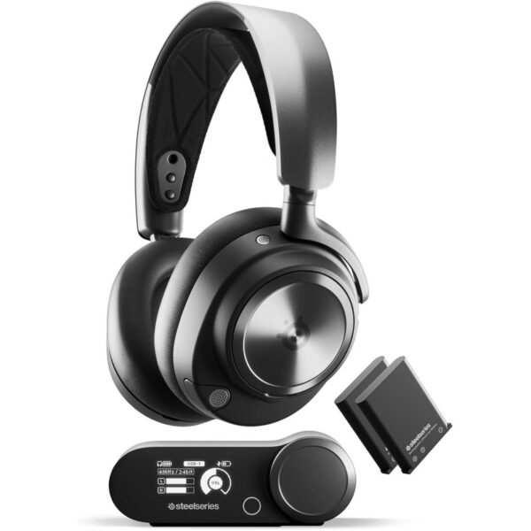 SteelSeries Arctis Nova Pro Wireless Multi-System Gaming Headset – Premium Hi-Fi Drivers – Active Noise Cancellation – Infinity Power System – Stealth Retractable Mic – PC, PS5/PS4,