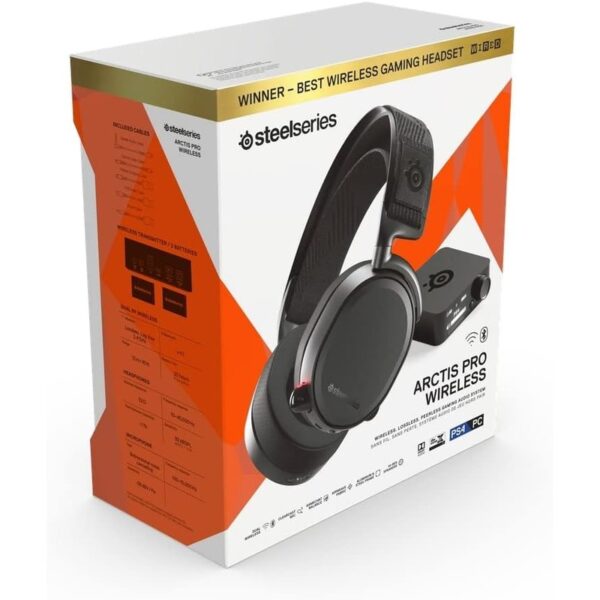 SteelSeries Arctis Pro Wireless – Gaming Headset – Hi-Res Speaker Drivers – Dual Wireless (2.4G & Bluetooth) – Dual Battery System – For PC, PS5 and PS4 – Black